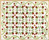 Appliqué floral pattern quilt, late 19th c., with trailing vine border, 95'' x 77''