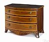 Miniature Pennsylvania Hepplewhite mahogany bowfront chest of drawers, ca. 1800