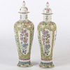 4269313: Two Similar Famille Rose Decorated Porcelain Covered Vases, Modern E1REC