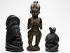 4269338: Group of 2 Mende Bundu Masks and 1 Carved Figure E1REA