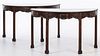 4269347: Pair of George III Style Demilune Mahogany Tables, 19th Century E1REJ