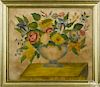 American oil on velvet theorem, 19th c., of a bouquet, 17 3/4'' x 20 1/2''