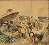 4058238: George Hand Wright (Connecticut/New York, 1872-1951),
 Beach Scene, Watercolor on Paper E7RDL
