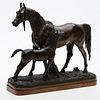 4058268: Christophe Fratin (French, 1801-1864), Mare and Foal, Bronze E7RDL