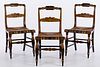 4058334: 3 American Painted Rush Seat Side Chairs, 19th Century E7RDJ