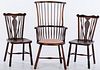 4058382: English Windsor Comb-Back Chair and Pair of Plank
 Seat Side Chairs, 19th Century E7RDJ