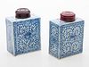 4058417: Pair of Chinese Blue and White Tea Caddys, 20th Century E7RDJ