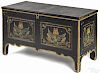 Pine blanket chest, 19th c., with later decoration, attributed to David Ellinger, 24 1/2'' h.