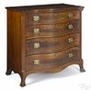 Federal walnut serpentine front chest of drawers, ca. 1800, probably Western Pennsylvania
