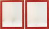 5394096: Pair of Large Mirrors in Red-Painted Frames E7RDJ