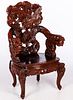 5394137: Chinese Carved Wood Dragon Chair E7RDC