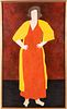 5394153: Mark Gazaway (20th/21st Century), Portrait of a
 Standing Woman, Oil on Canvas E7RDL