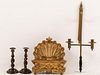 5394173: Four Brass, Wood and Giltwood Table Articles E7RDJ