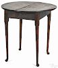 New England Queen Anne tiger maple tavern table, ca. 1760, 26 3/4'' h., 27 1/2'' w.