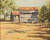 5394223: Lois Goodwin Dickensheets (SC, 1924-2014), Barn
 Buildings-Johnson Farm, Rt. 278, Oil on Canvas E7RDL