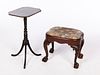 5394296: George II Style Mahogany Footstool and a Painted
 Tripod Table, 19th Century and Later E7RDJ