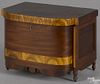 Sheraton mahogany bowfront dresser box, ca. 1825, with contrasting banded inlays, 9 1/4'' h.