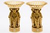 3984770: Pair of Discry Gilt Porcelain Sweet Meat Compotes
 with Figural Supports, 19th Century E6RDF