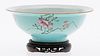 3984798: Chinese Turquoise Bowl with Pink Flowers, 19th Century E6RDC
