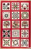 Fifteen Baltimore album quilt squares, mid 19th c., mounted on a later red backing, 107'' x 68''.