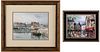 5394342: Two French Works: A. Singlot, Honfleur, Watercolor
 and Small Parisian Street Scene E7RDL