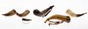 5394363: Group of Six Small Horn and Wood Powder Horns E7RDS