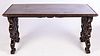 5409123: Italian Renaissance Revival Style Oak Trestle Table, 19th Century E7RDJ