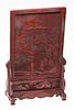 3863046: Chinese Cinnabar Lacquer Table Screen, Probably 19th Century E4RDC