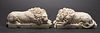 3753360: Two Carved Stone Lions and Pair of Anglo-Indian Stone Decorations E3RDJ