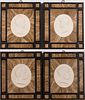 3753389: Four Framed Alabaster and White Marble Plaques
 of Emperors, Probably 20th Century E3RDJ