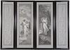 3753415: 4 Framed Neoclassical Wallpaper Panels Painted
 on Grisaille, 19th Century E3RDJ
