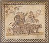 3753432: Roman Mosaic Floor Section of Chariot with Tigers E3RDA