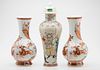 3753616: 3 Chinese Iron Red Decorated Porcelain Vases, Modern E3RDC