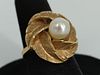 Vintage 14kt Yellow Gold & Pearl Ring
