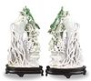 Large Pair of Chinese Jadeite Carved Ginseng