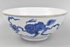 Chinese Blue & White Bowl w/ Foo Lions, 17th C.