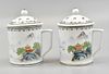 Pair of Chinese Covered Tea Cups, 1960s
