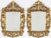 Pair of Italian Rococo Style Giltwood Mirrors