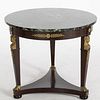 Empire Style Mahogany Marble Top Center Table, 20th C