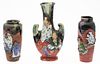 3 Sumida Gawa Pottery Vases