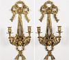 Pair of Giltwood Two-Light Wall Sconces