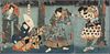 Utagawa Kunisada, Actors, c 1854, Woodblock Triptych