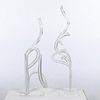 John Bucci, 2 Twisted Clear Plexiglass Sculptures
