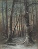 Illegibly Signed, Trees in Snow, Pastel on Paper