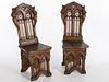 Pair of Renaissance Revival Walnut Side Chairs, 19th C