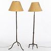 Pair of Wrought Iron Standing Lamps