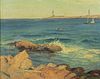 Unsigned, Rocky Seascape with Lighthouses, O/C