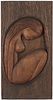 S. Olsen, Carved Wood Panel of a Woman