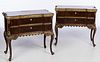 Pair of Walnut and Gilt Chest of Drawers