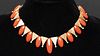 14K Gold, Diamond and Coral Necklace